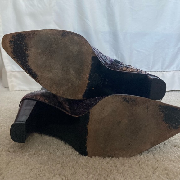 Beautiful snakeskin and leather purple boots, unique, sz 39 (8.5, 9) - Picture 10 of 10